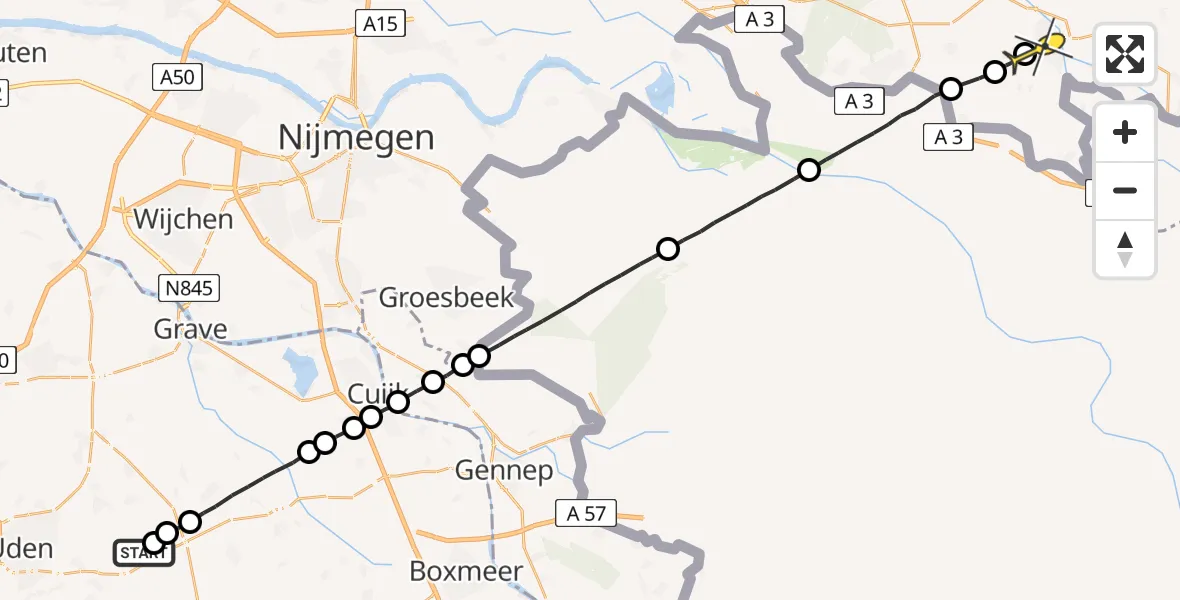 Routekaart van de vlucht: Lifeliner 3 naar Varsselder