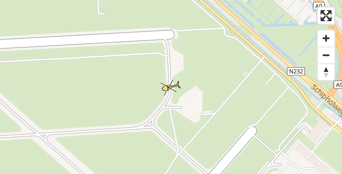 Vluchtroute Politiehelikopter van Schiphol naar Schiphol