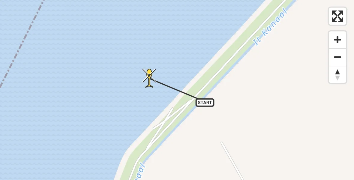 Routekaart van de vlucht: Ambulancehelikopter naar St.-Annaparochie