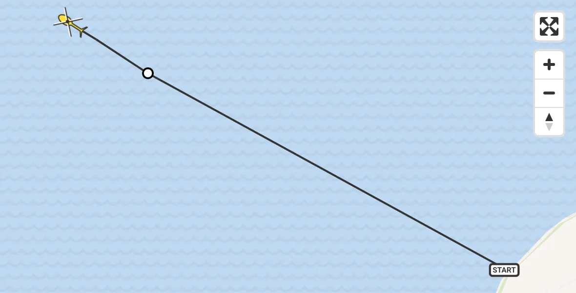 Routekaart van de vlucht: Ambulanceheli naar Oosterend