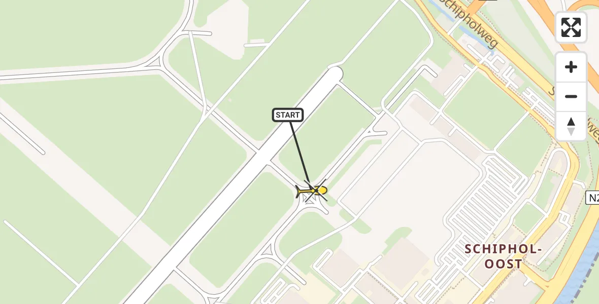 Vluchtroute Politiehelikopter van Schiphol naar Schiphol
