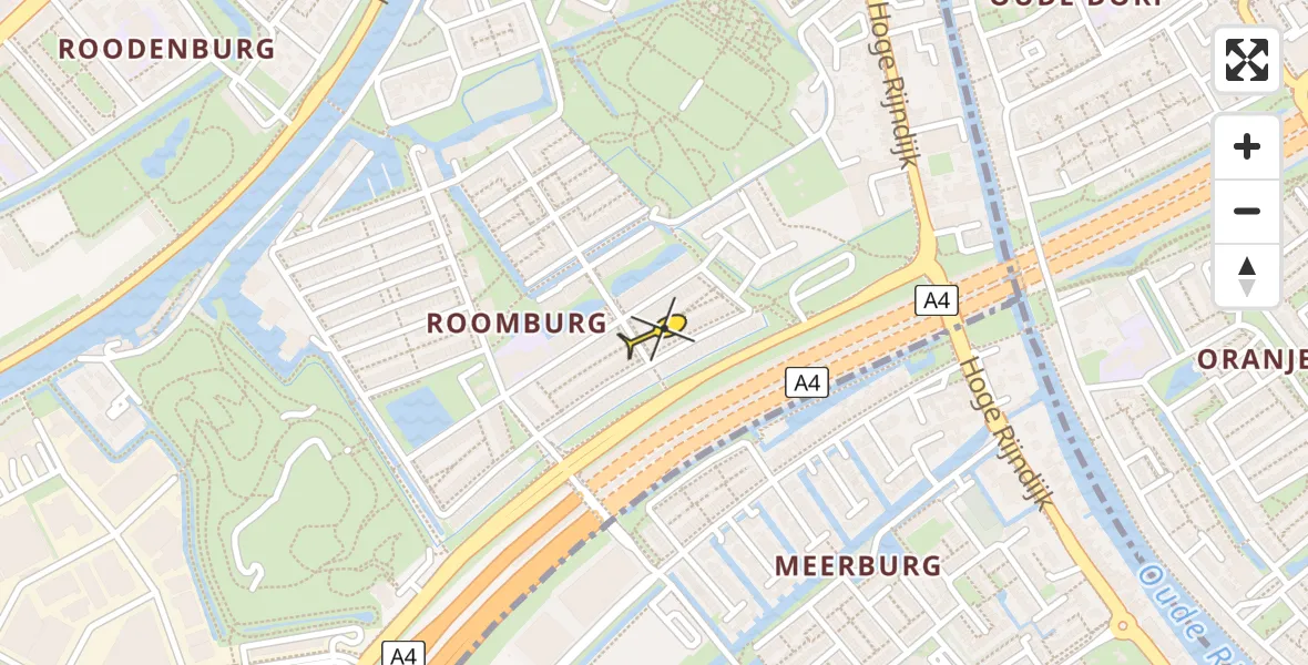 Routekaart van de vlucht: Lifeliner 2 naar Leiden