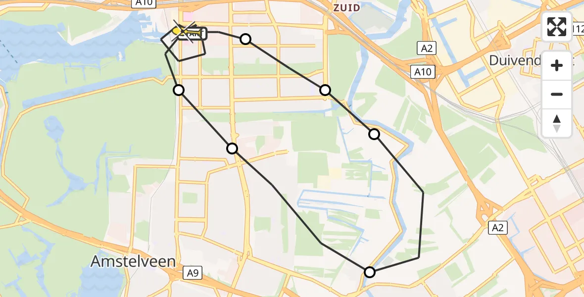 Routekaart van de vlucht: Lifeliner 1 naar VU Medisch Centrum Amsterdam