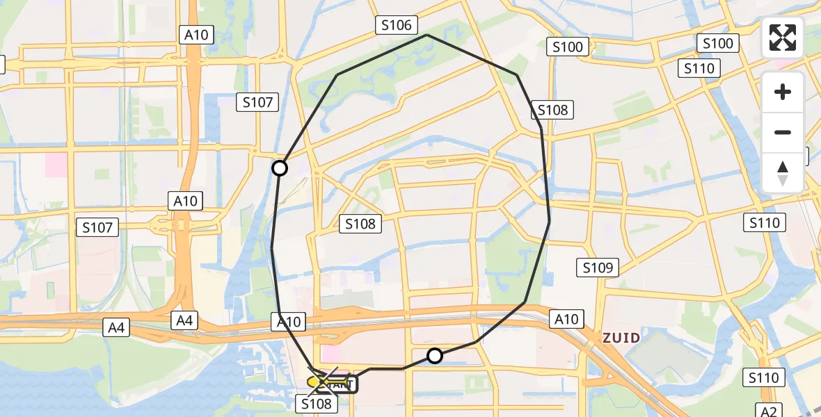 Routekaart van de vlucht: Lifeliner 1 naar VU Medisch Centrum Amsterdam