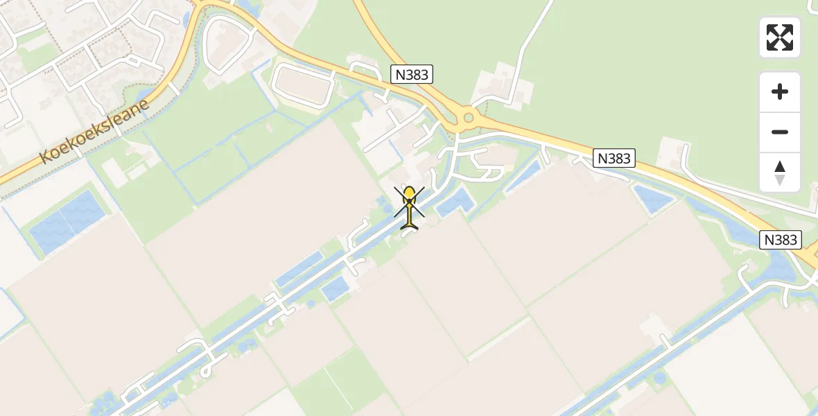 Routekaart van de vlucht: Ambulancehelikopter naar Berltsum