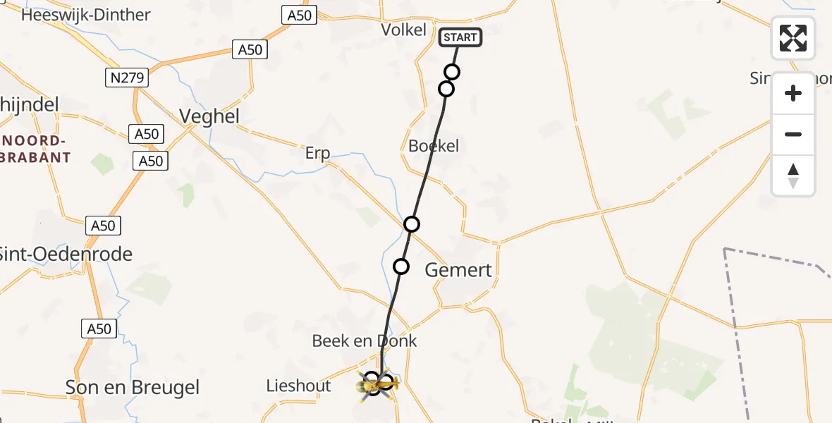 Vluchtroute Traumahelikopter Odiliapeel - , 10 juli 2023, 11:38