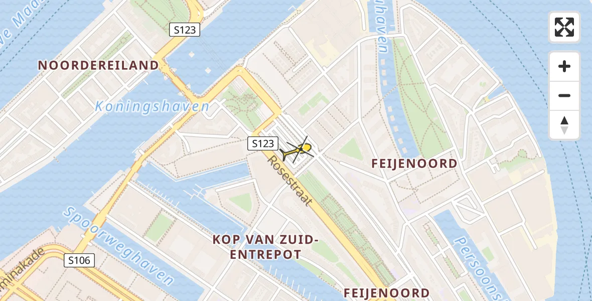 Routekaart van de vlucht: Lifeliner 2 naar Rotterdam