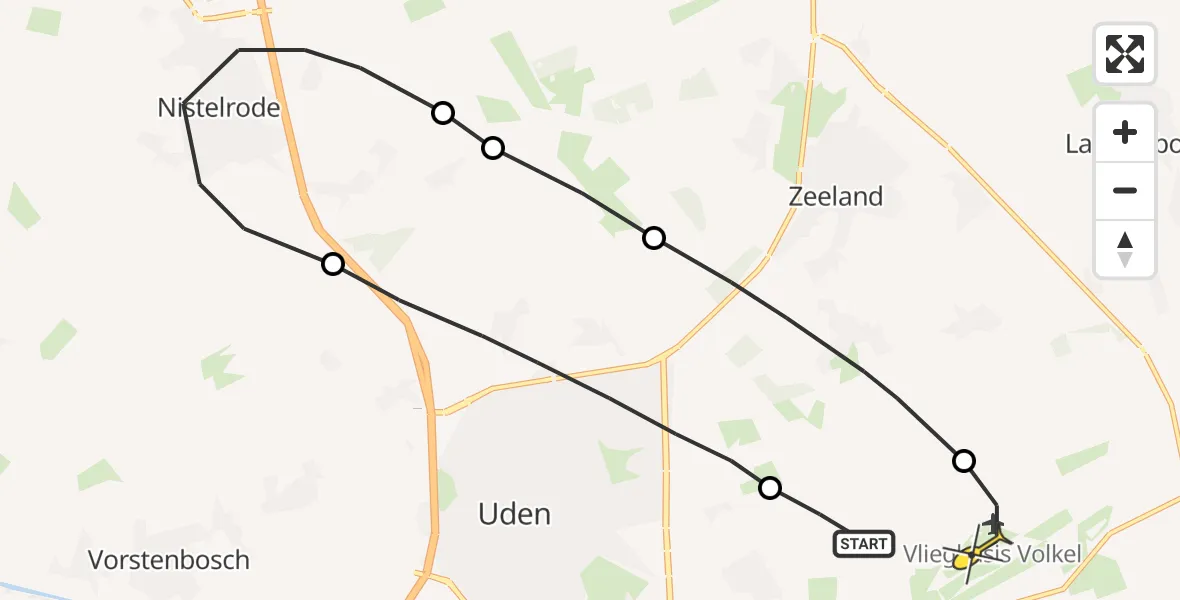 Routekaart van de vlucht: Lifeliner 3 naar Vliegbasis Volkel