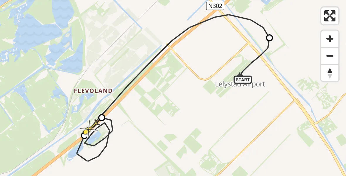 Routekaart van de vlucht: Lifeliner 1 naar Lelystad