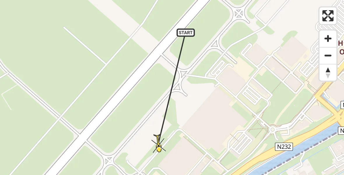 Vluchtroute Politiehelikopter van Schiphol naar Schiphol