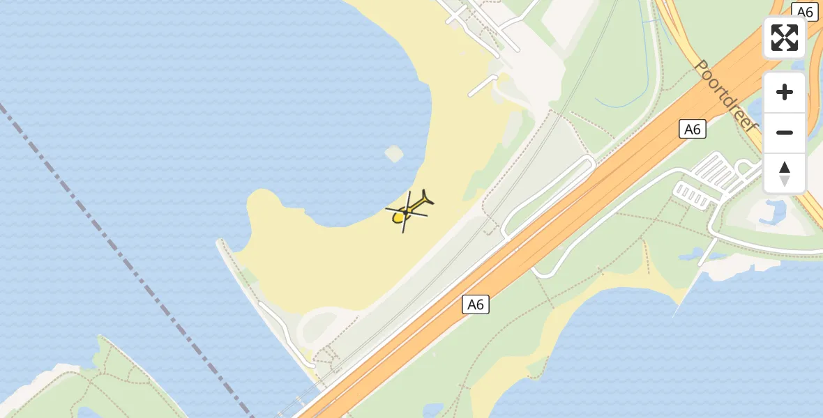 Routekaart van de vlucht: Politiehelikopter naar Almere