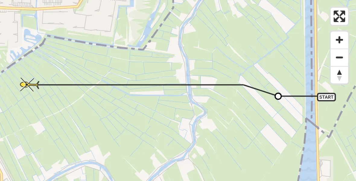 Routekaart van de vlucht: Politieheli naar Abcoude