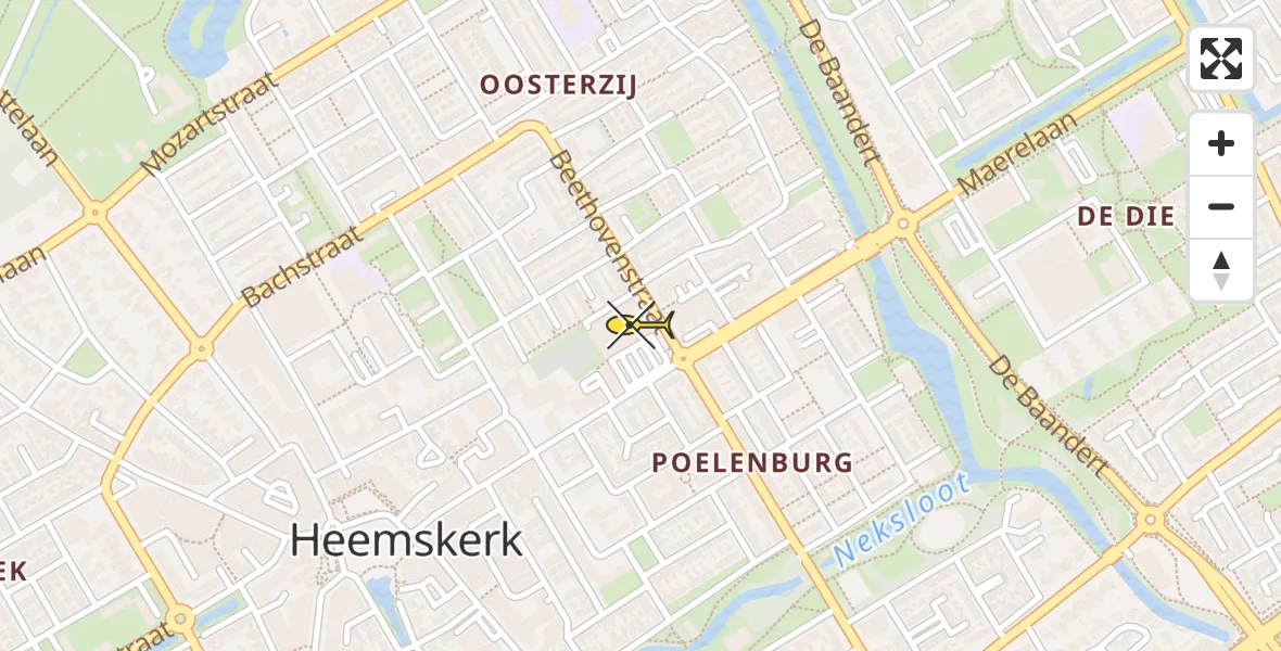 Routekaart van de vlucht: Lifeliner 1 naar Heemskerk
