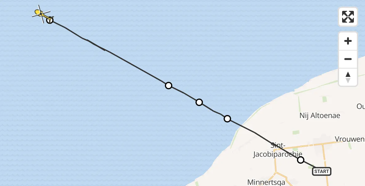 Routekaart van de vlucht: Ambulancehelikopter naar Formerum