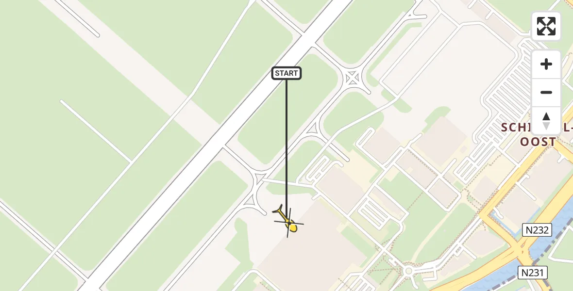 Vluchtroute Politiehelikopter van Schiphol naar Schiphol