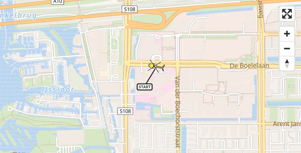 Routekaart van de vlucht: Lifeliner 1 naar VU Medisch Centrum Amsterdam