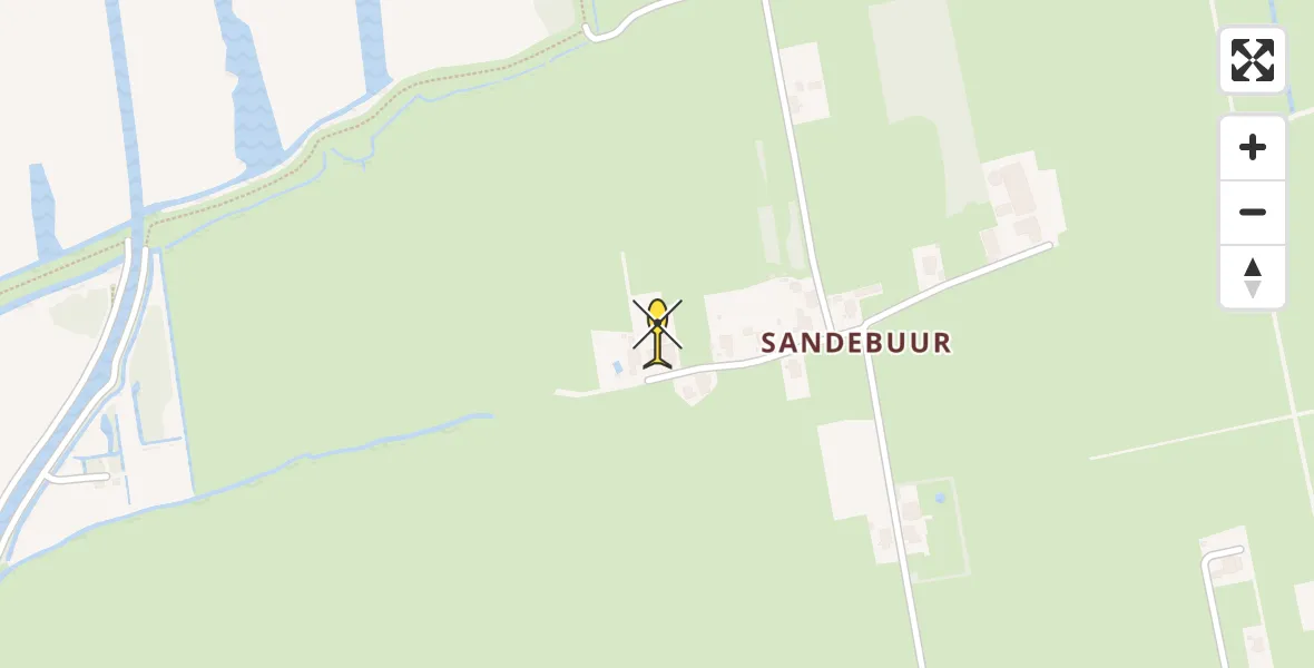 Routekaart van de vlucht: Ambulancehelikopter naar Roderwolde