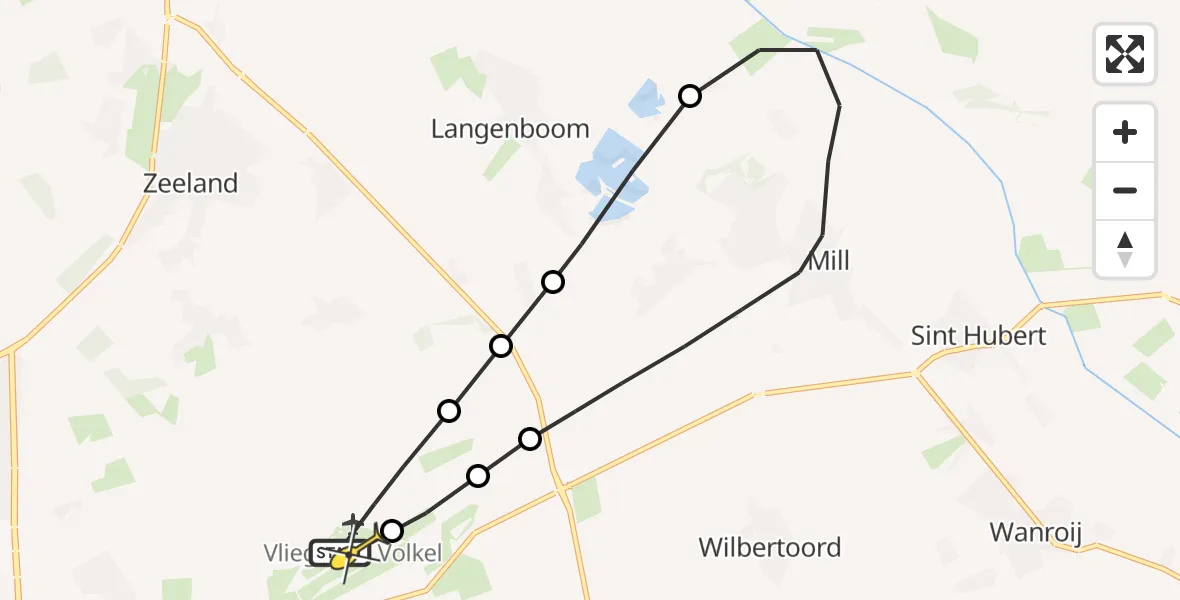 Routekaart van de vlucht: Lifeliner 3 naar Vliegbasis Volkel