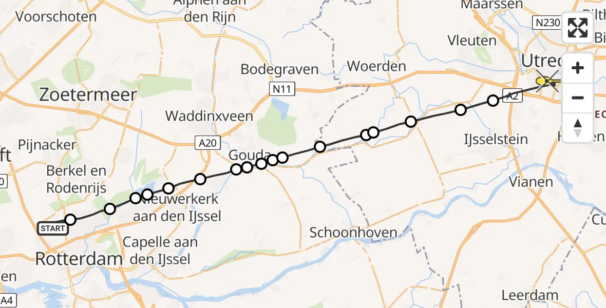 Routekaart van de vlucht: Lifeliner 2 naar Utrecht