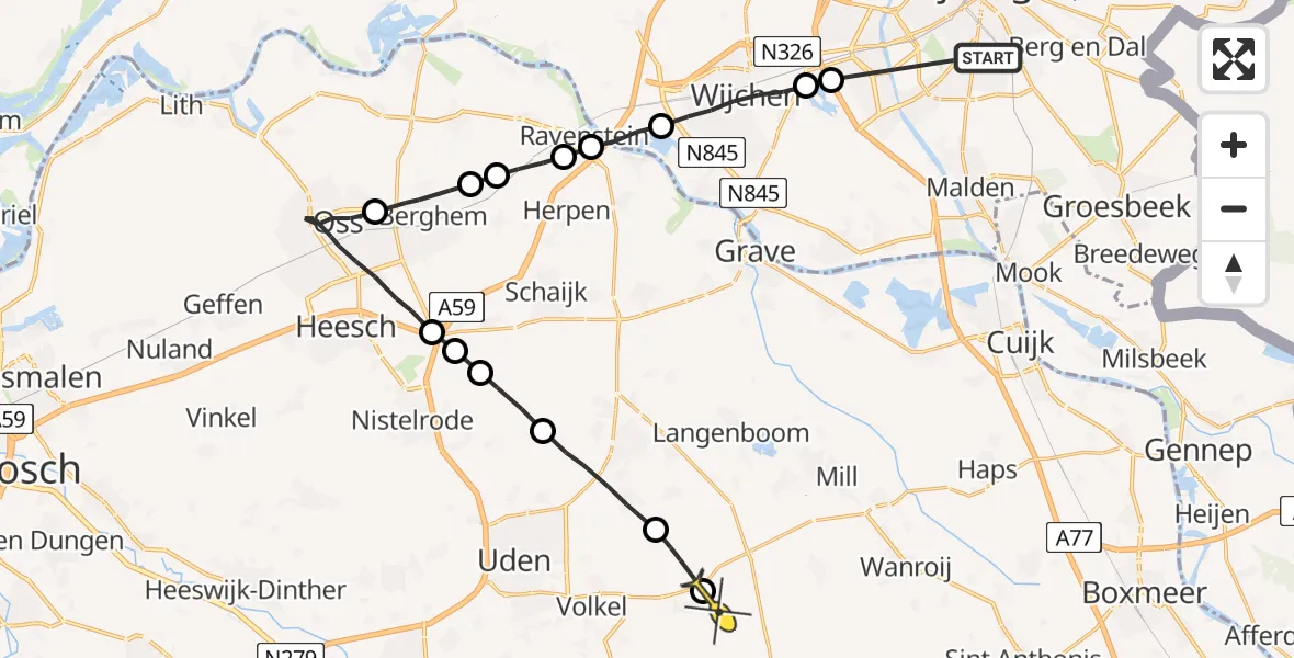 Routekaart van de vlucht: Lifeliner 3 naar Odiliapeel