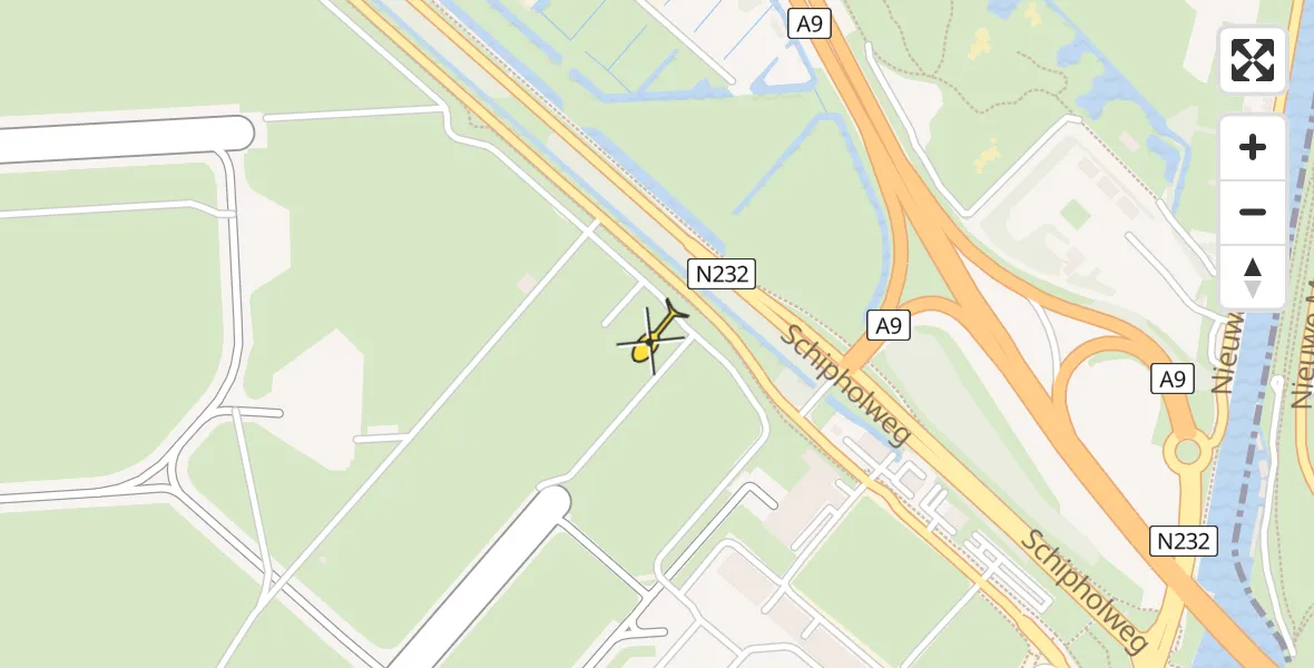 Vluchtroute Politiehelikopter van Schiphol naar Schiphol