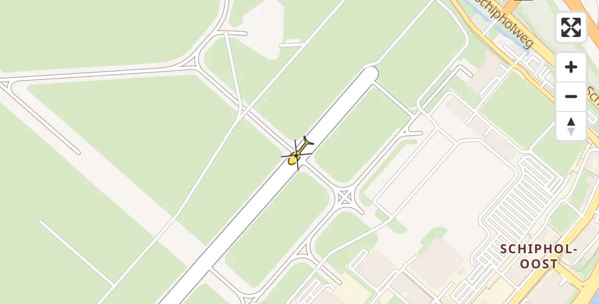 Routekaart van de vlucht: Politiehelikopter naar Schiphol