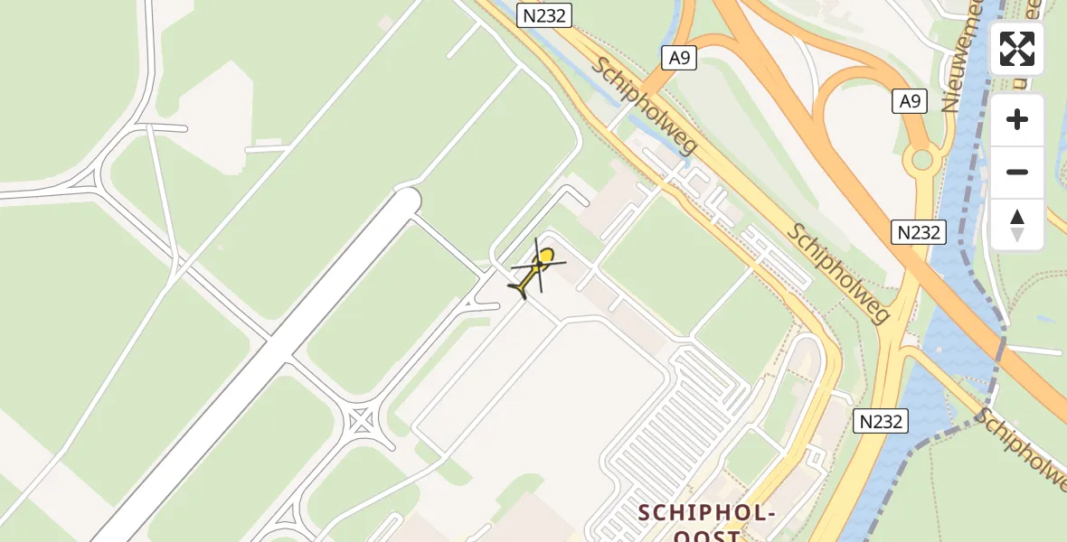 Vluchtroute Politiehelikopter van Schiphol naar Schiphol