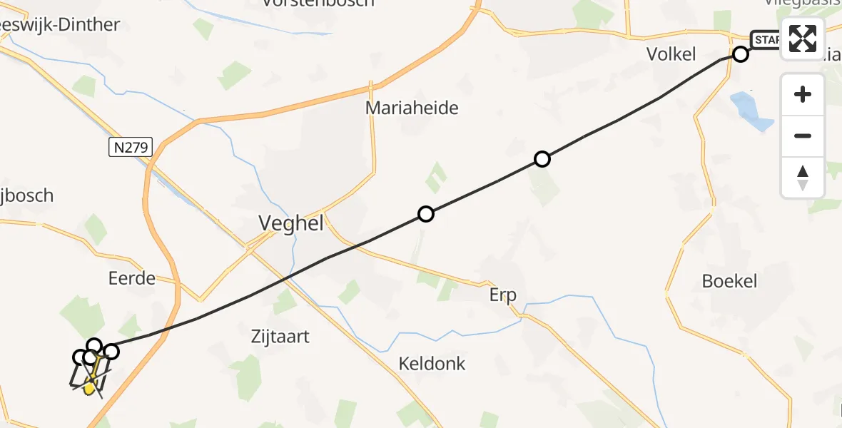 Routekaart van de vlucht: Lifeliner 3 naar Sint-Oedenrode