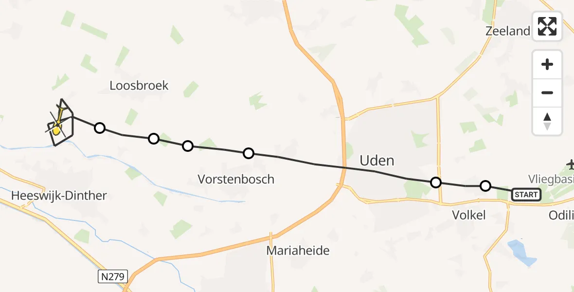 Routekaart van de vlucht: Lifeliner 3 naar Heeswijk-Dinther