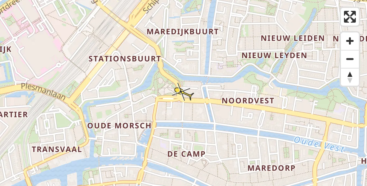 Routekaart van de vlucht: Lifeliner 2 naar Leiden