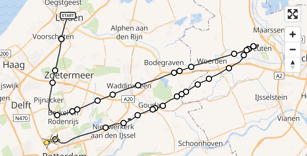 Routekaart van de vlucht: Lifeliner 2 naar Rotterdam The Hague Airport