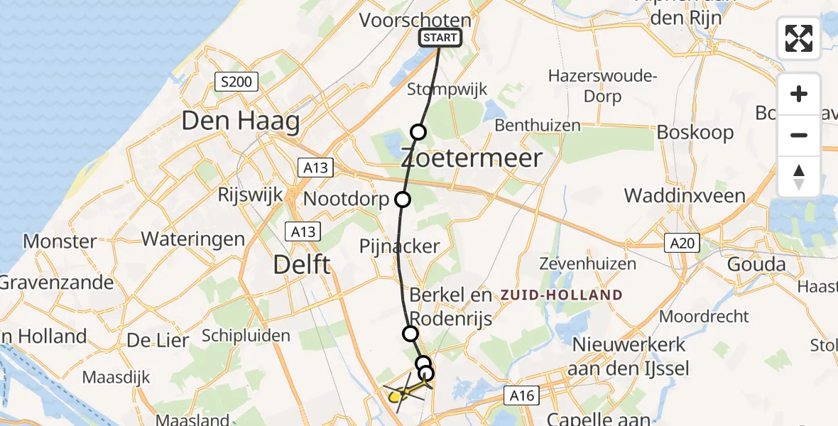 Routekaart van de vlucht: Lifeliner 2 naar Rotterdam The Hague Airport