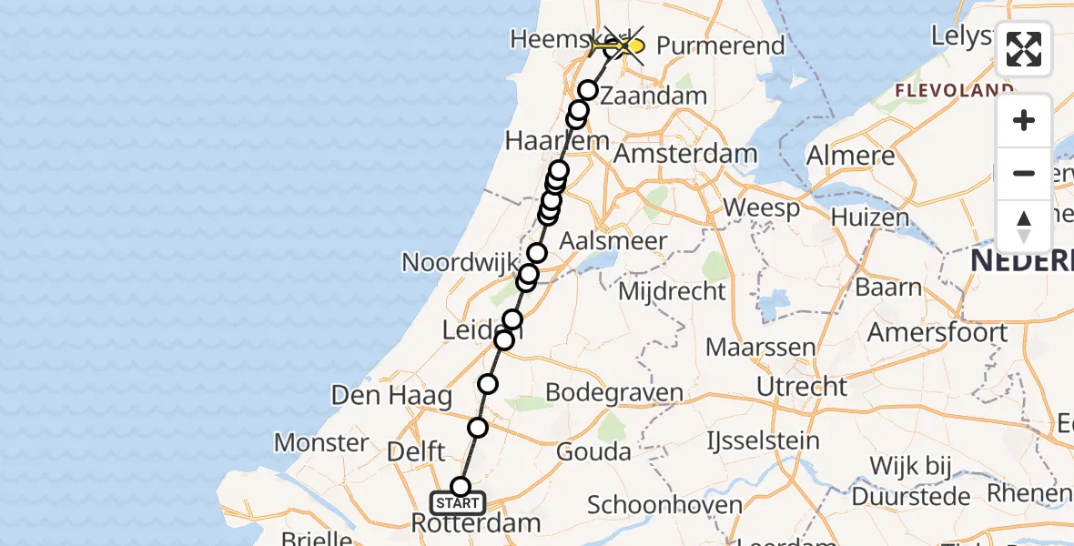 Routekaart van de vlucht: Lifeliner 2 naar Krommenie