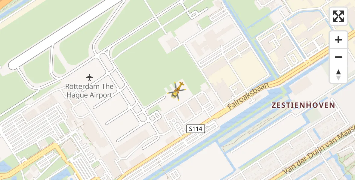 Vluchtroute Traumahelikopter Rotterdam The Hague Airport - Rotterdam The Hague Airport, 14 juli 2023, 15:14
