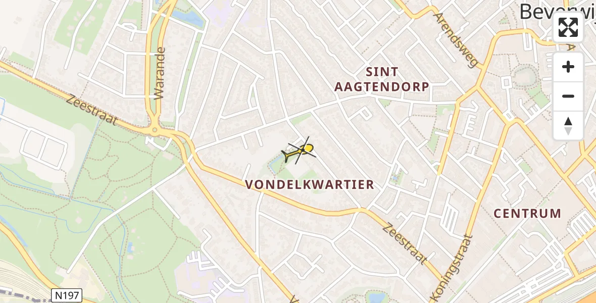 Routekaart van de vlucht: Lifeliner 1 naar Beverwijk