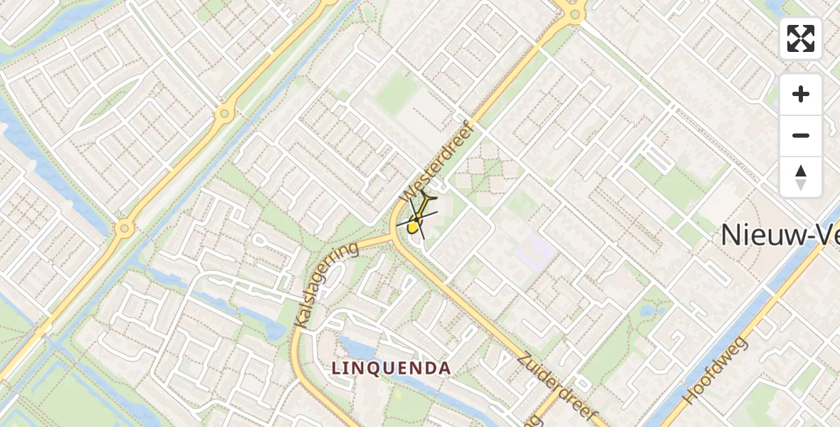 Routekaart van de vlucht: Lifeliner 1 naar Nieuw-Vennep