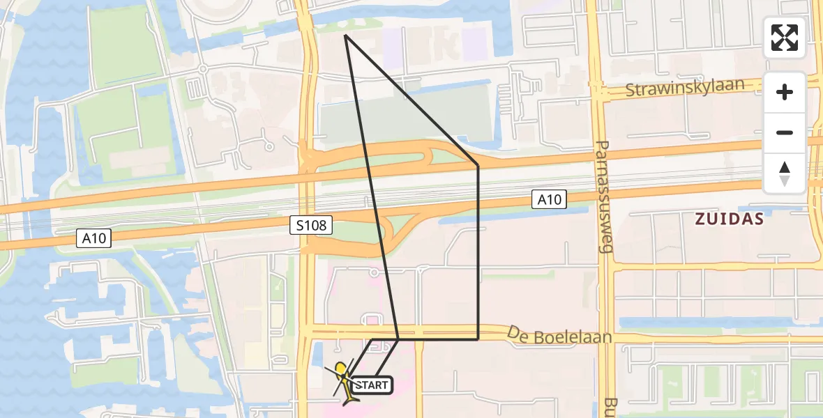 Routekaart van de vlucht: Lifeliner 1 naar VU Medisch Centrum Amsterdam