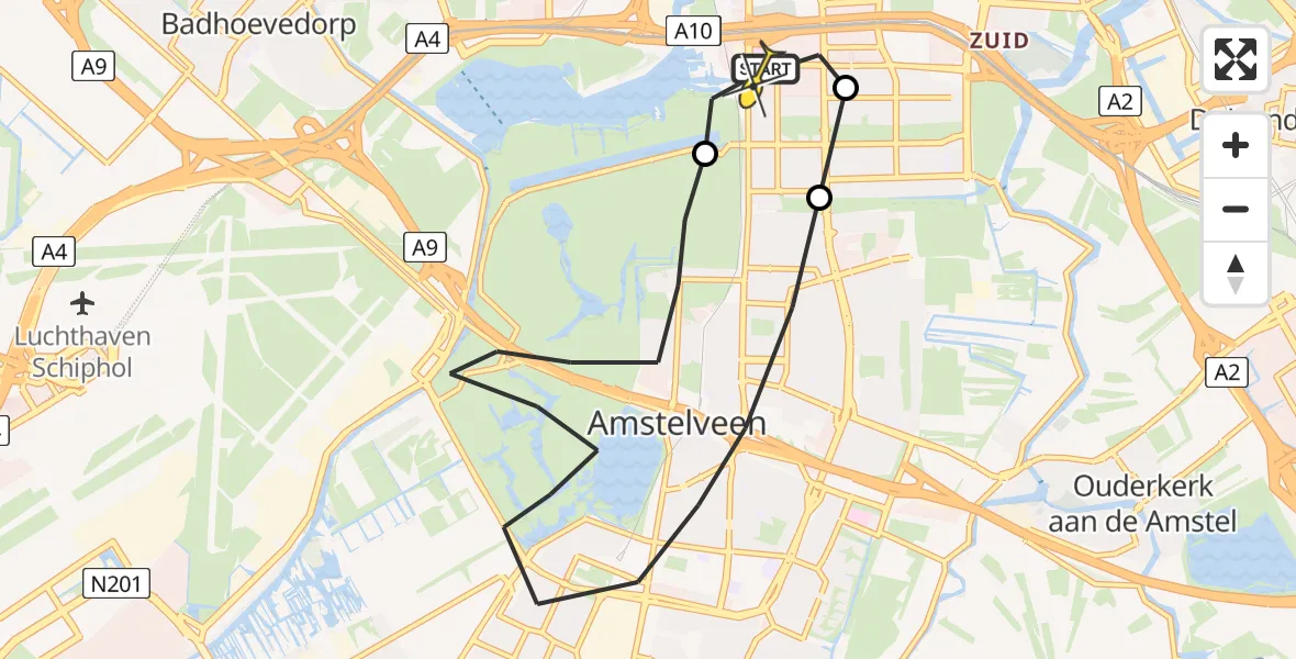 Routekaart van de vlucht: Lifeliner 1 naar VU Medisch Centrum Amsterdam