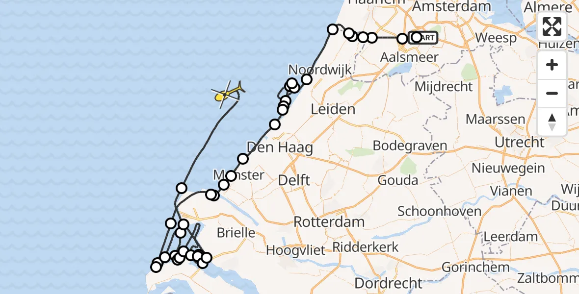 Routekaart van de vlucht: Politieheli naar 