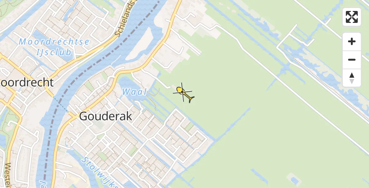 Routekaart van de vlucht: Lifeliner 2 naar Gouderak