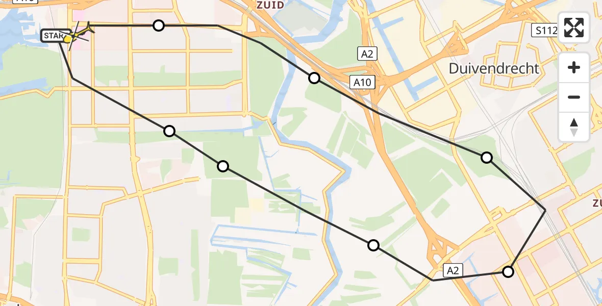 Routekaart van de vlucht: Lifeliner 1 naar VU Medisch Centrum Amsterdam