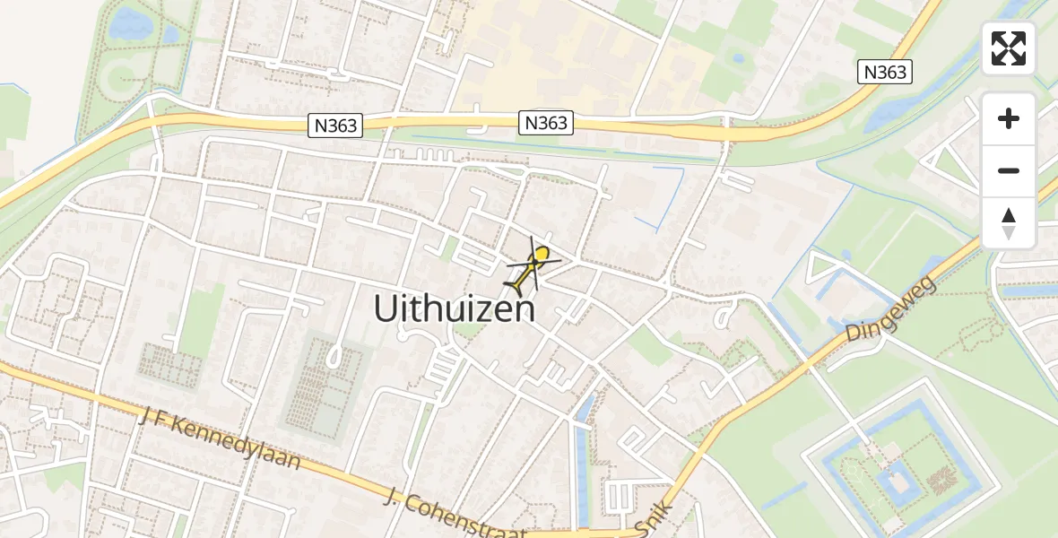 Routekaart van de vlucht: Lifeliner 4 naar Uithuizen