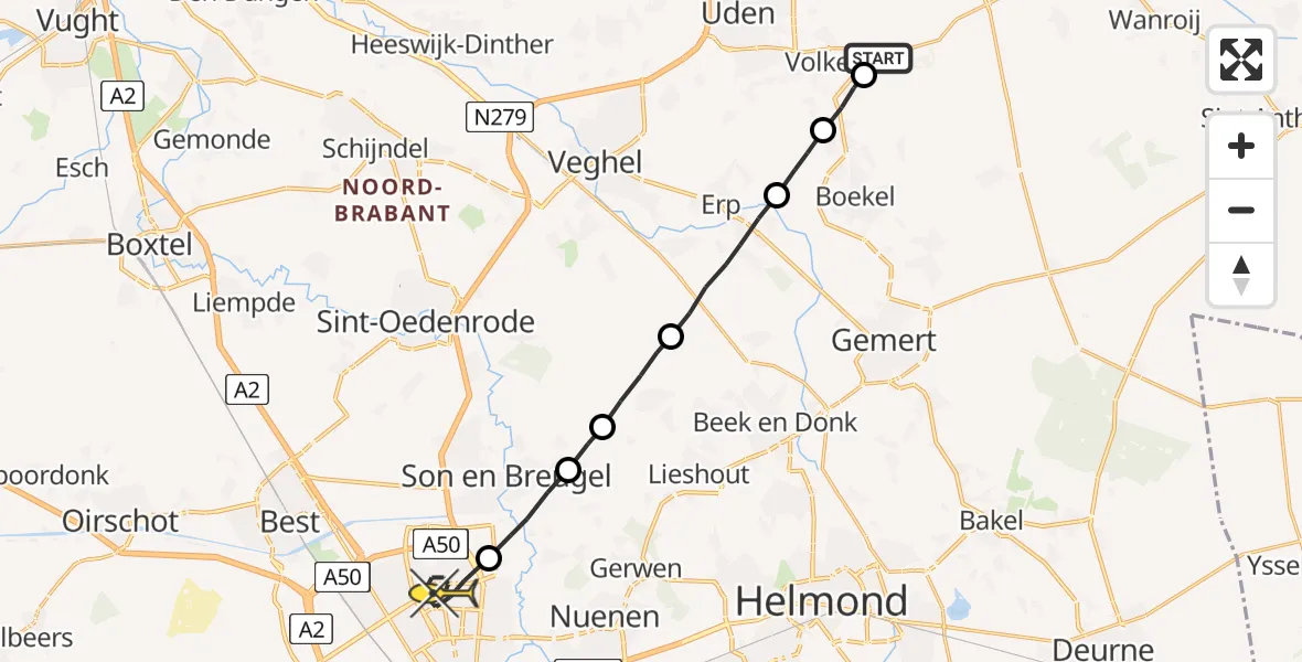 Routekaart van de vlucht: Lifeliner 3 naar Eindhoven