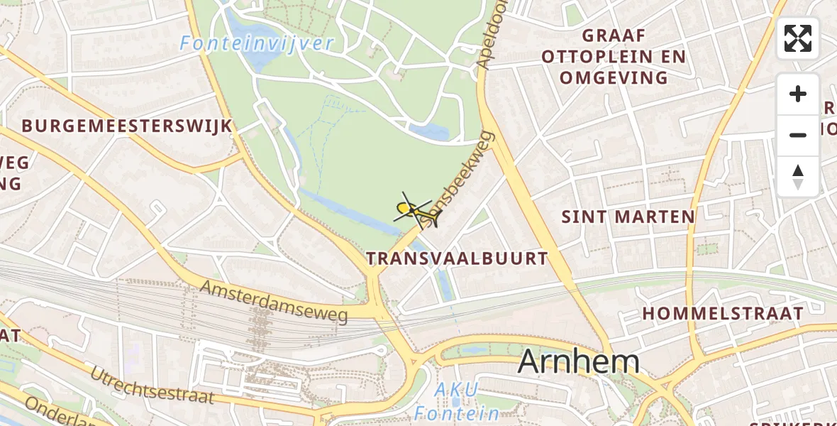 Routekaart van de vlucht: Lifeliner 3 naar Arnhem