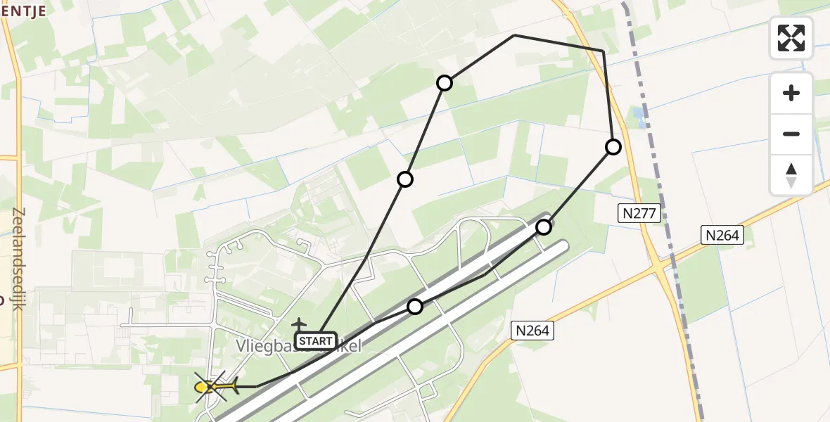 Routekaart van de vlucht: Lifeliner 3 naar Vliegbasis Volkel