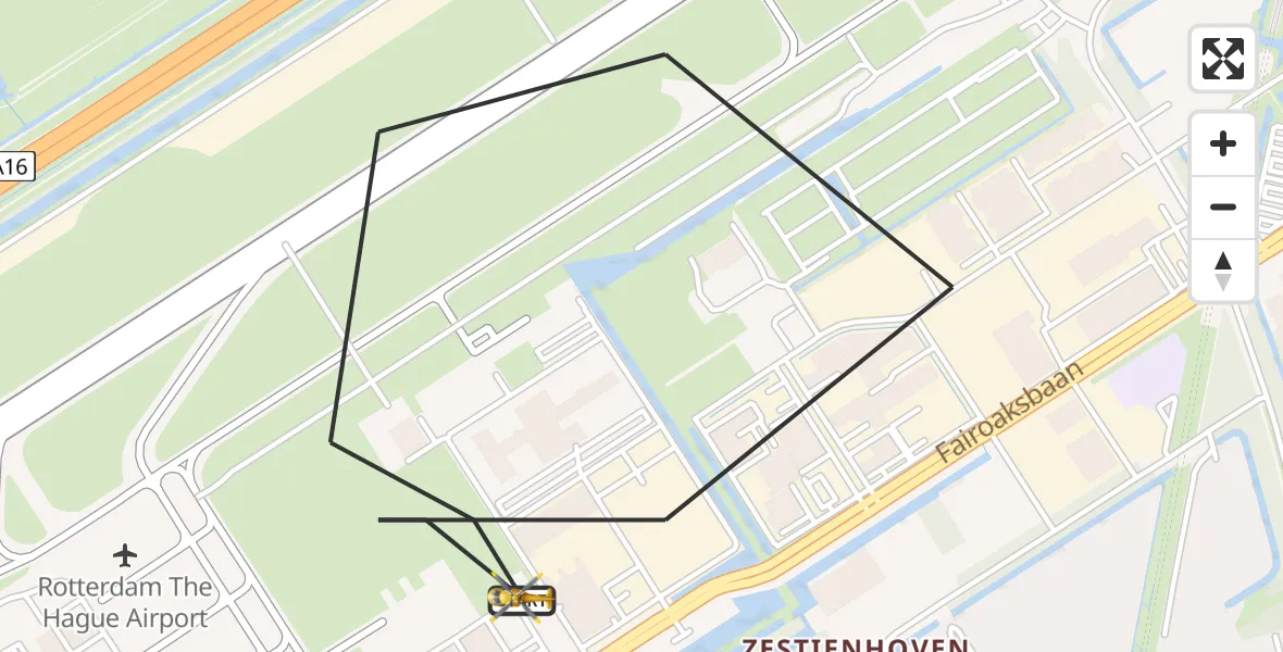 Vluchtroute Traumahelikopter Rotterdam The Hague Airport - Rotterdam The Hague Airport, 19 juli 2023, 12:18