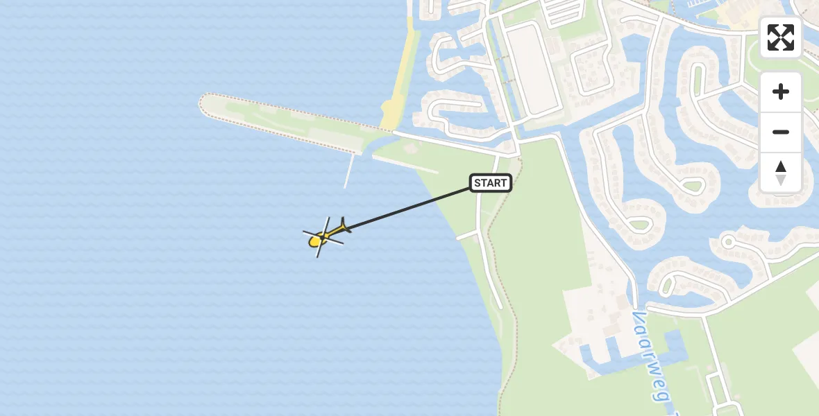 Routekaart van de vlucht: Traumahelikopter naar Terherne