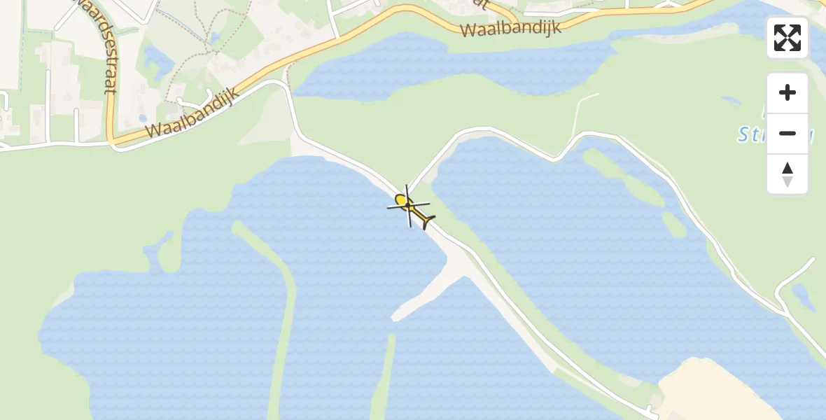 Routekaart van de vlucht: Politiehelikopter naar Dodewaard