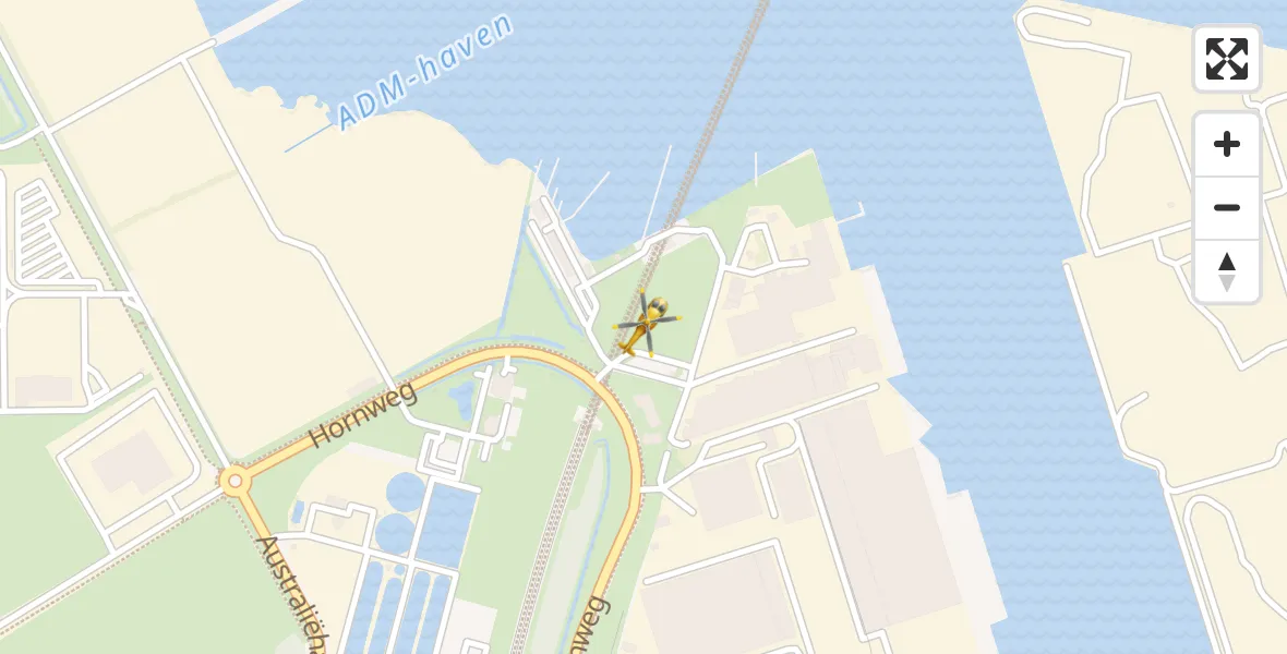 Vluchtroute Traumahelikopter Amsterdam Heliport - Amsterdam Heliport, 20 juli 2023, 17:27