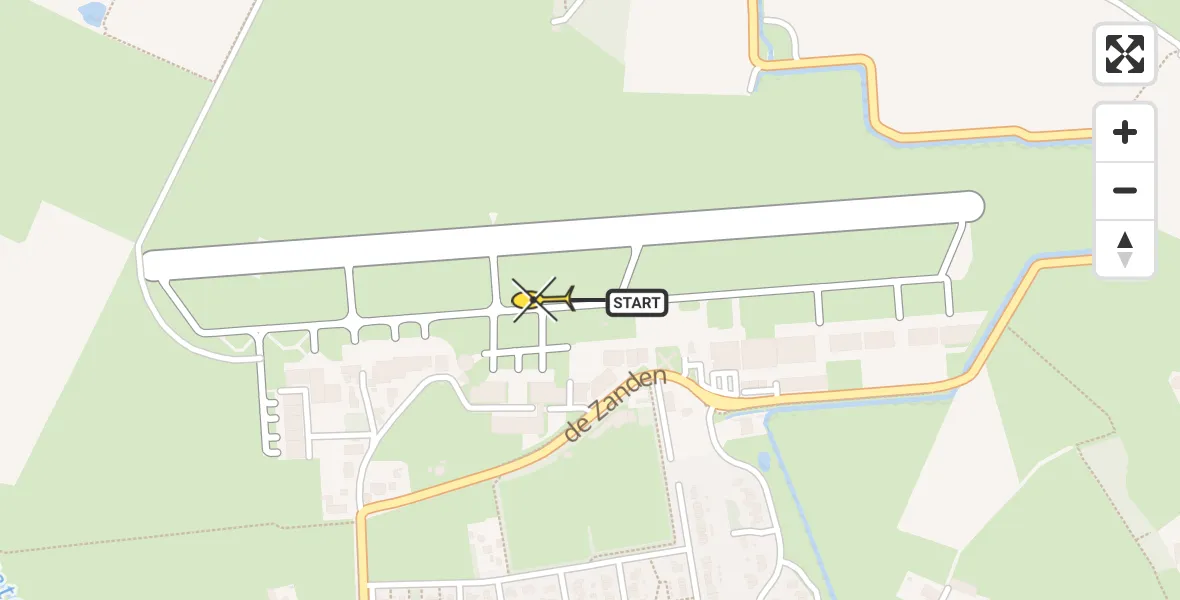 Routekaart van de vlucht: Traumahelikopter naar Vliegveld Teuge